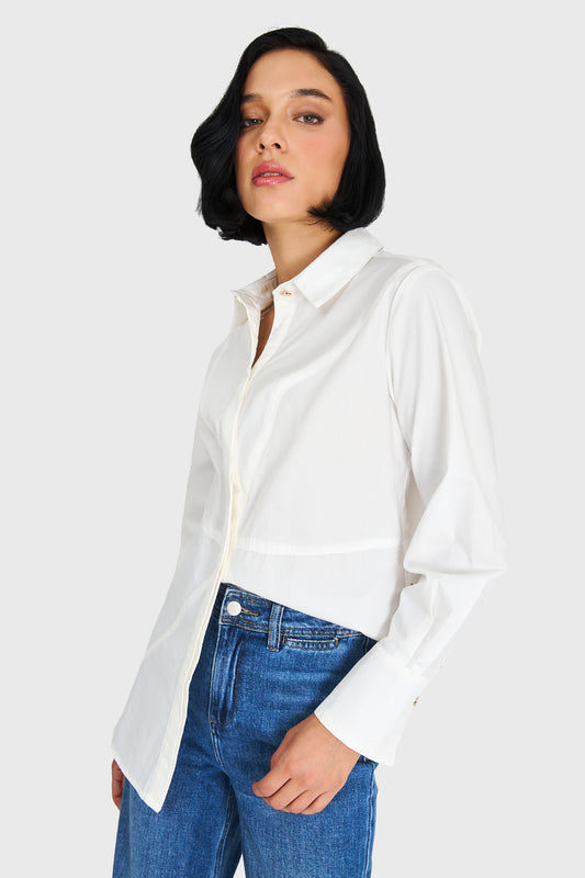 Camisa Básica Algodón Blanco