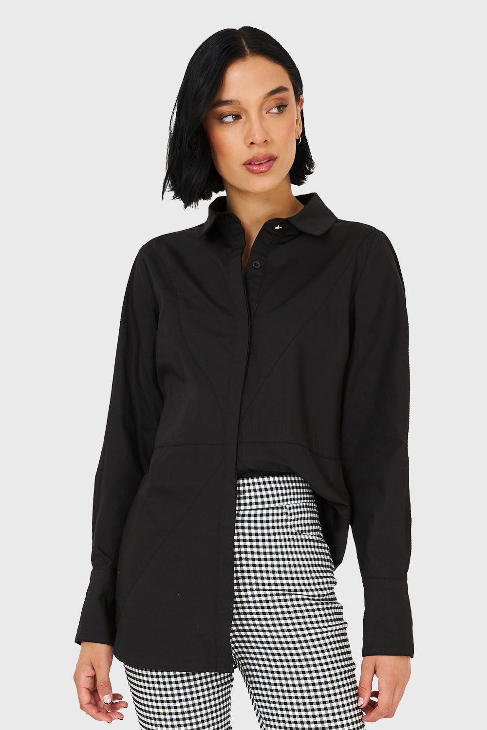 Camisa Básica Algodón Negro