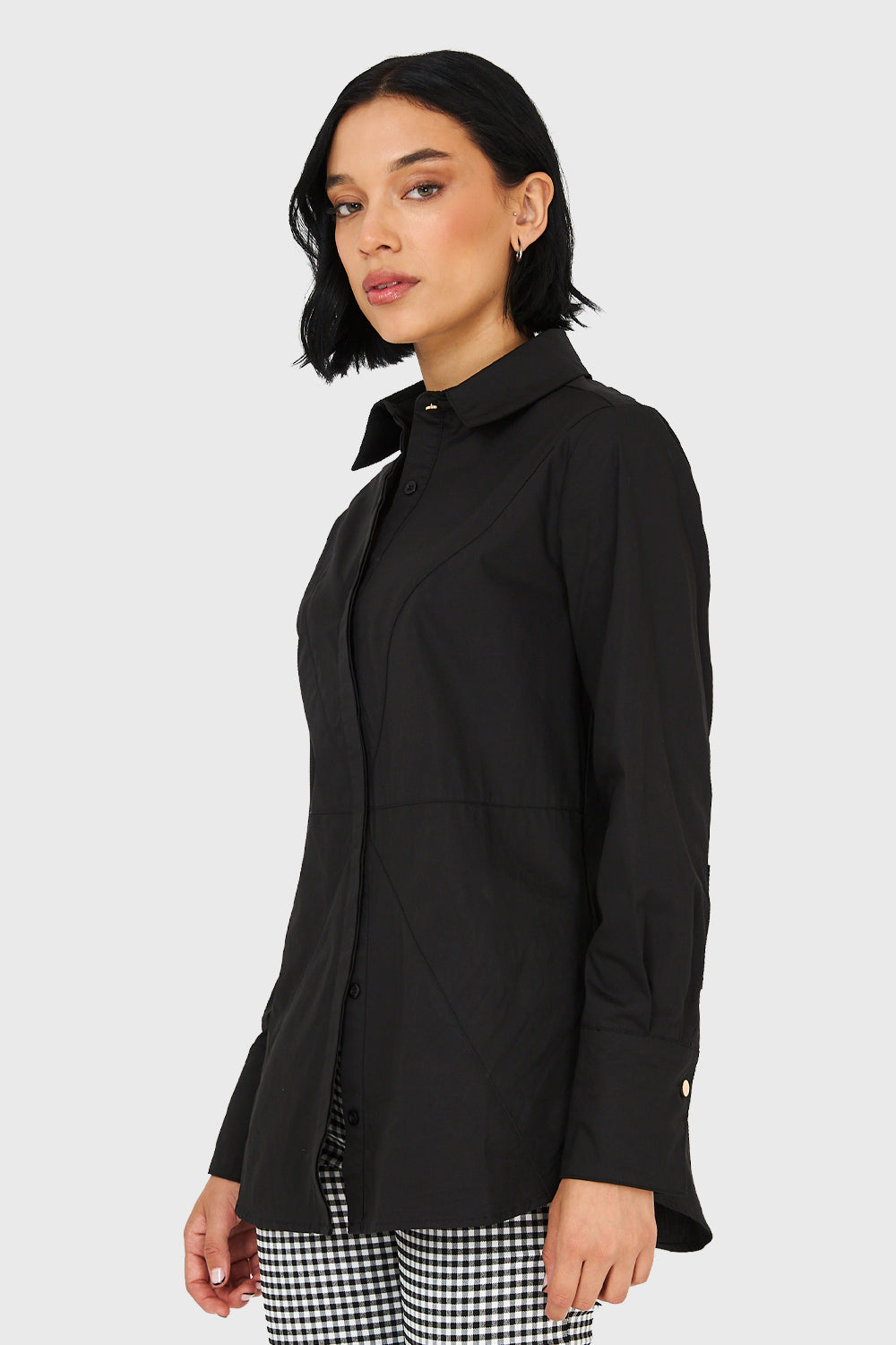 Camisa Básica Algodón Negro