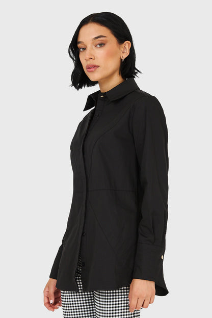 Camisa Básica Algodón Negro