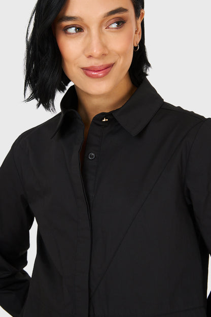 Camisa Básica Algodón Negro