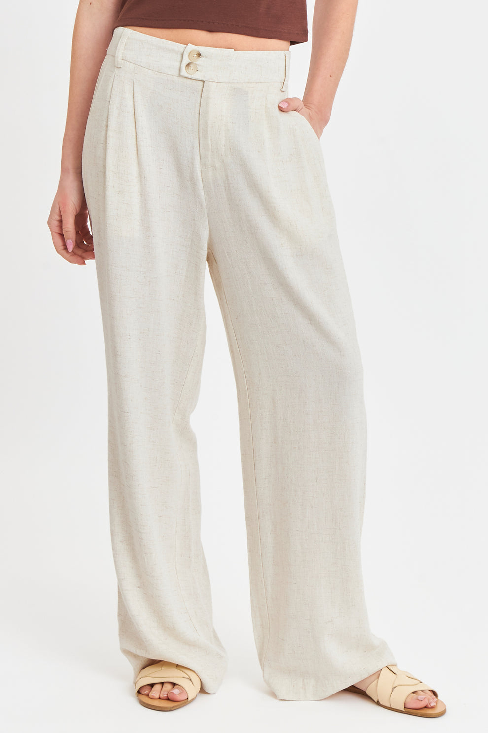 Pantalón Dos Botones Blanco Invierno – Nicopoly