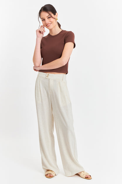 Pantalón Dos Botones Blanco Invierno