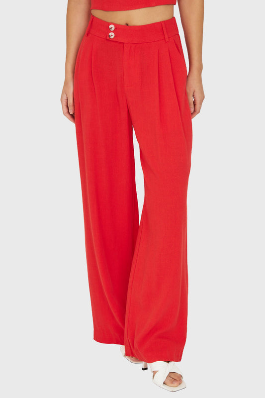 Pantalón Dos Botones Rojo