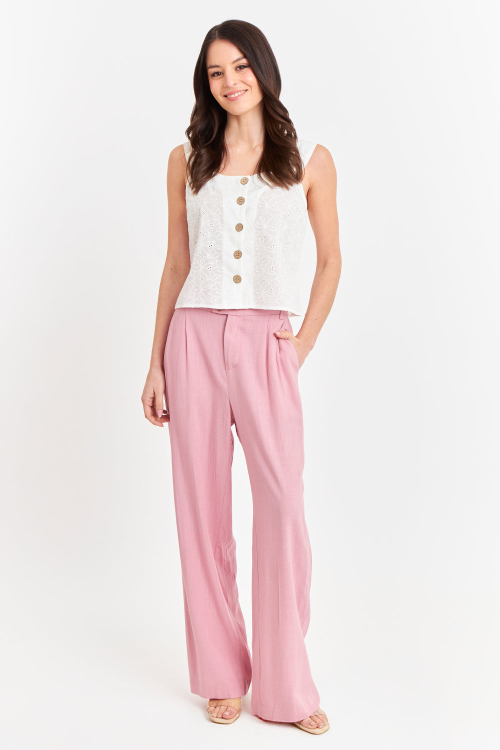 Pantalón Dos Botones Rosado