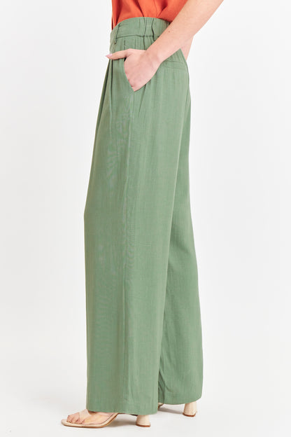 Pantalón Dos Botones Verde Oliva