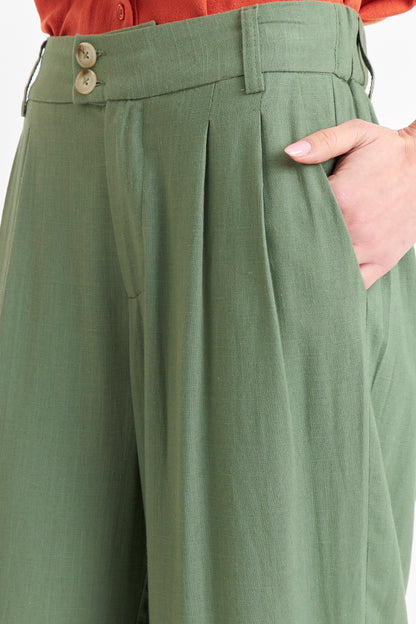 Pantalón Dos Botones Verde Oliva