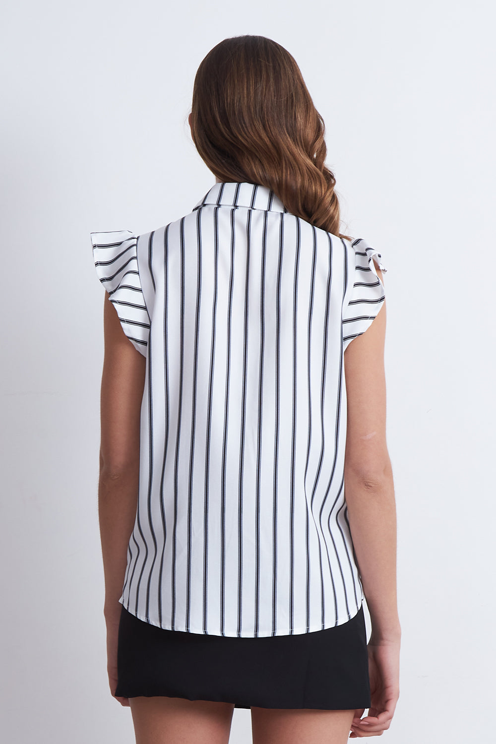 Blusa Rayas Lazo Desmontable Blanco