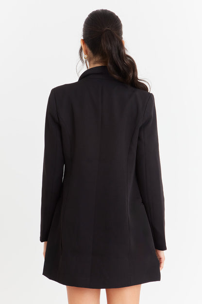 Blazer Cuello Cruzado Negro