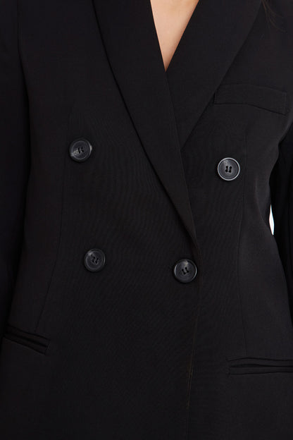 Blazer Cuello Cruzado Negro