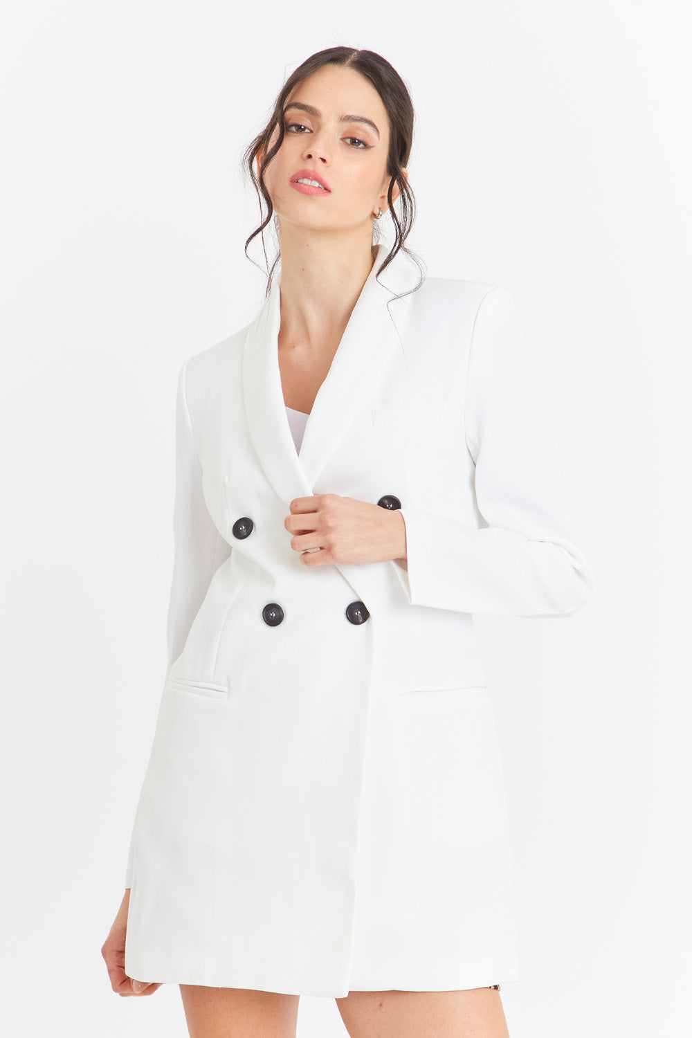 Blazer Cuello Cruzado Blanco Nicopoly