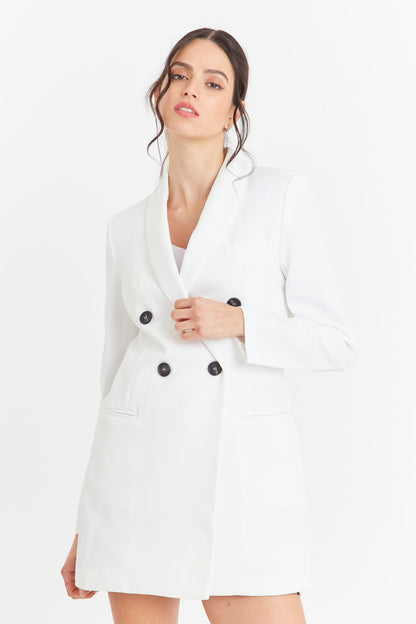 Blazer Cuello Cruzado Blanco Nicopoly