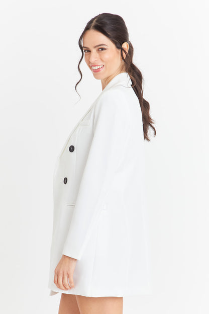 Blazer Cuello Cruzado Blanco Nicopoly