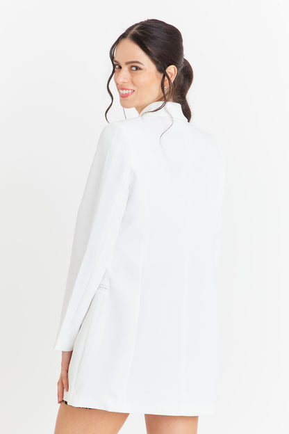 Blazer Cuello Cruzado Blanco Nicopoly
