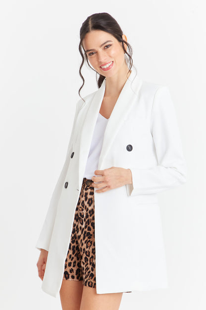 Blazer Cuello Cruzado Blanco Nicopoly