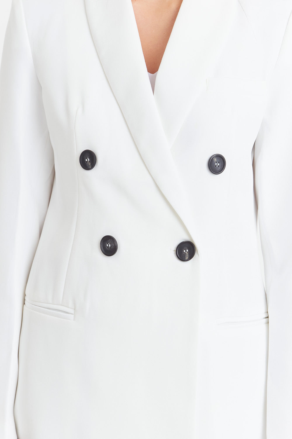 Blazer Cuello Cruzado Blanco Nicopoly