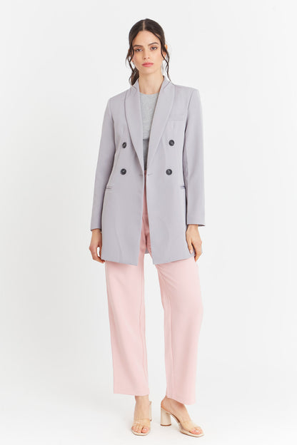 Blazer Cuello Cruzado Gris Nicopoly