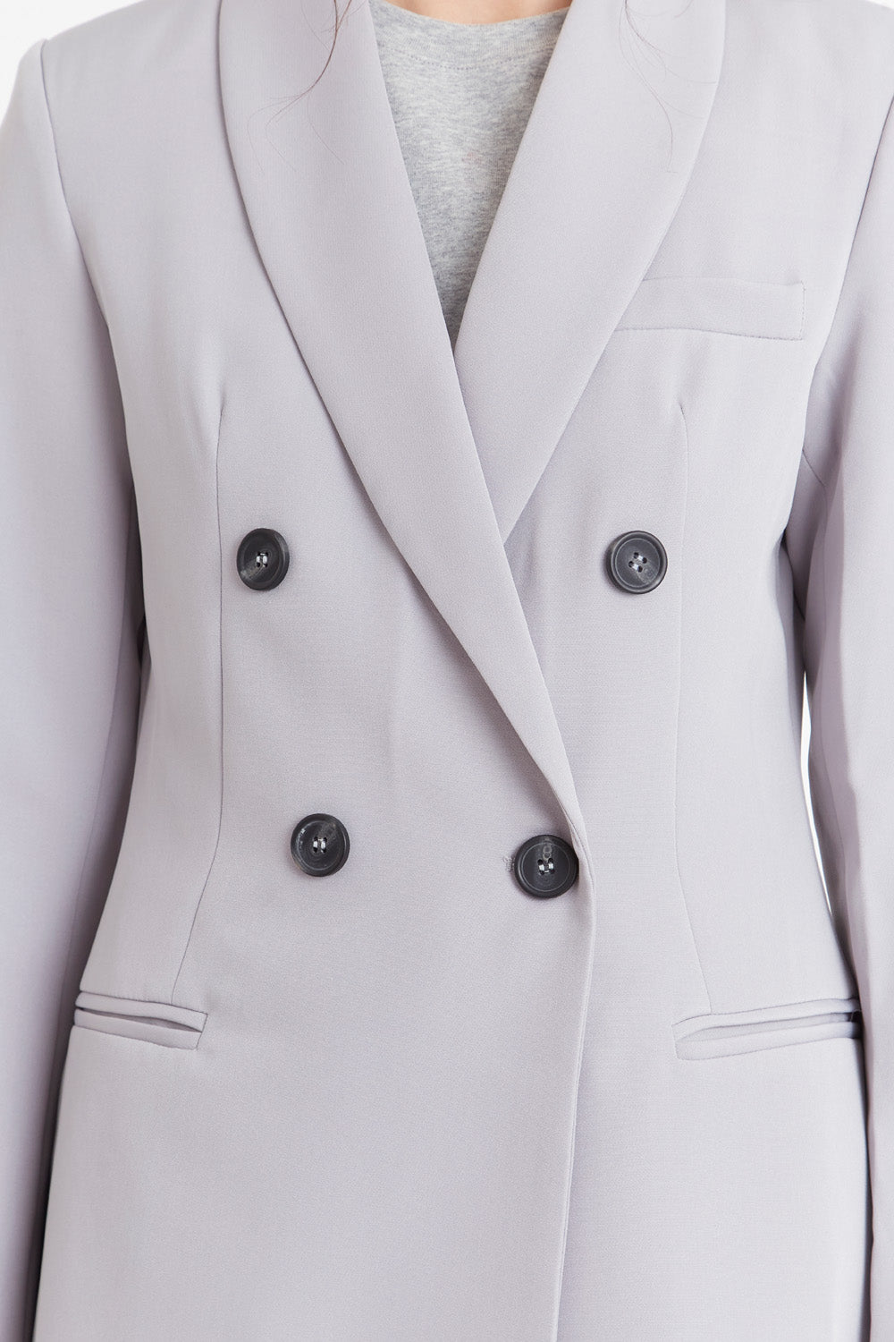 Blazer Cuello Cruzado Gris Nicopoly