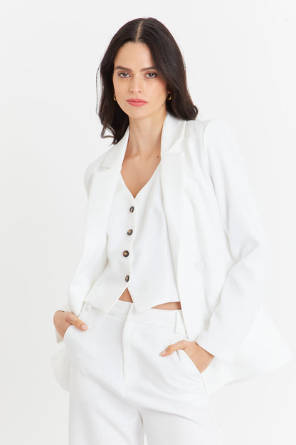 Blazer Básico de Tope Blanco Nicopoly