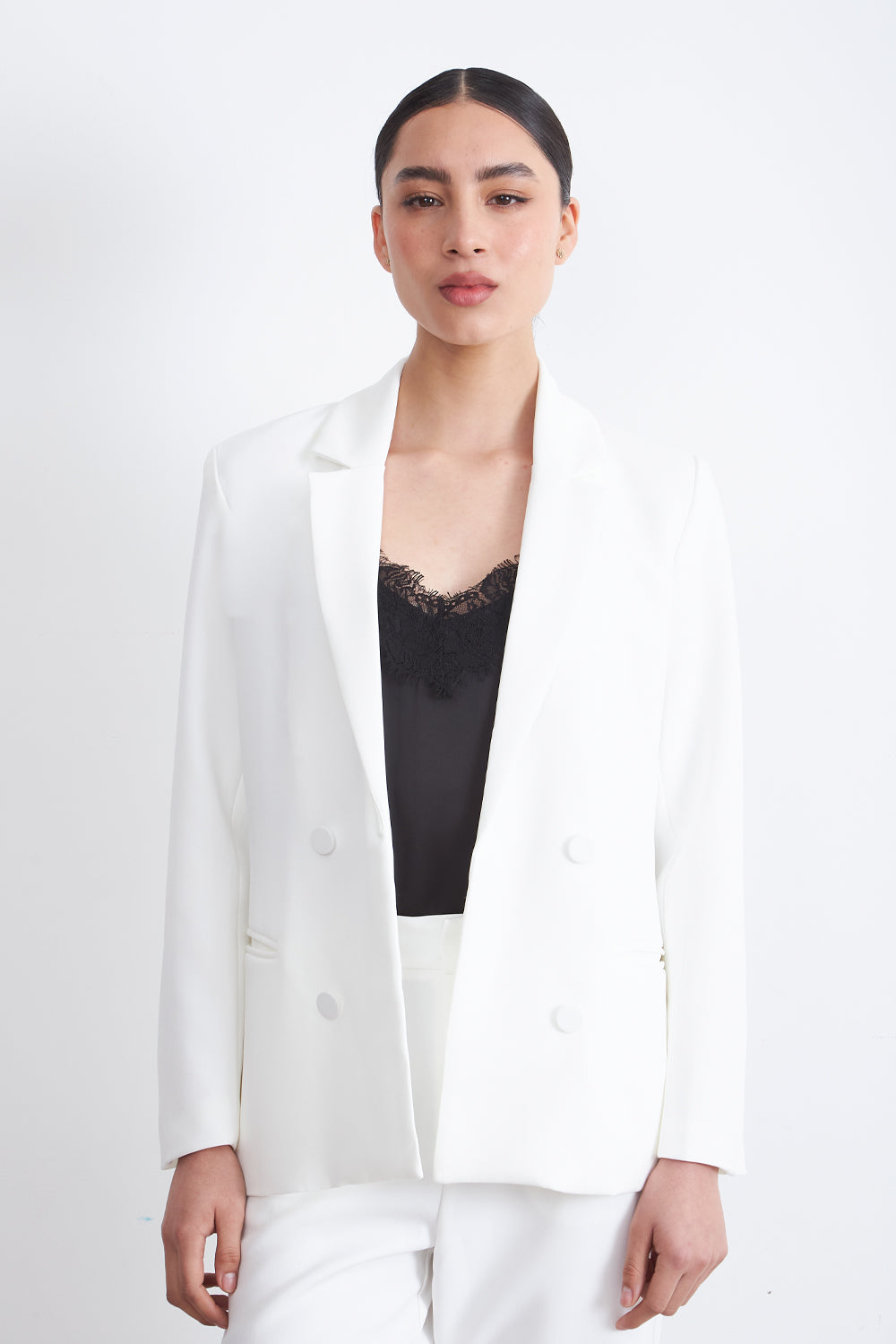 Blazer Básico de Tope Blanco