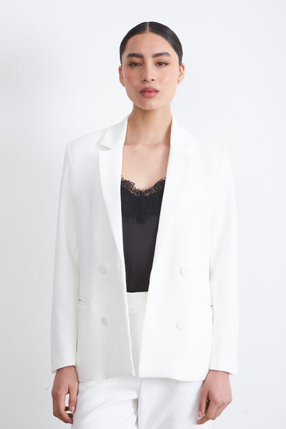 Blazer Básico de Tope Blanco