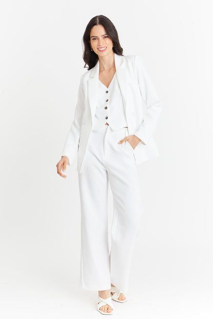 Blazer Básico de Tope Blanco Nicopoly