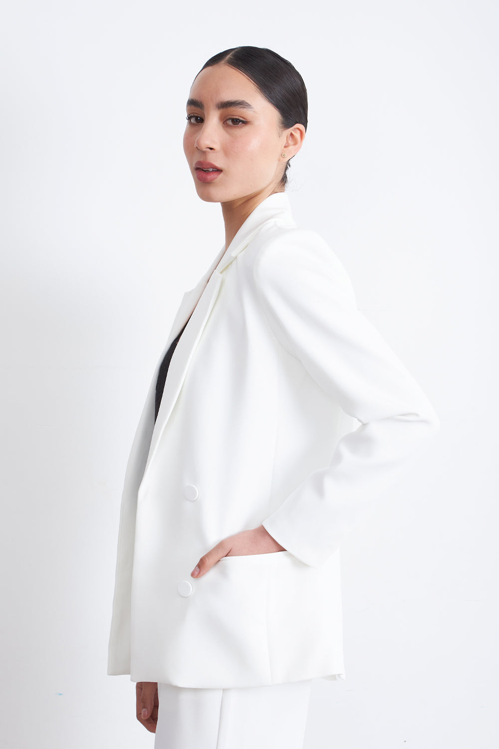 Blazer Básico de Tope Blanco