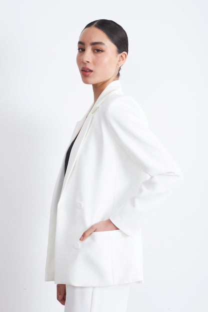 Blazer Básico de Tope Blanco