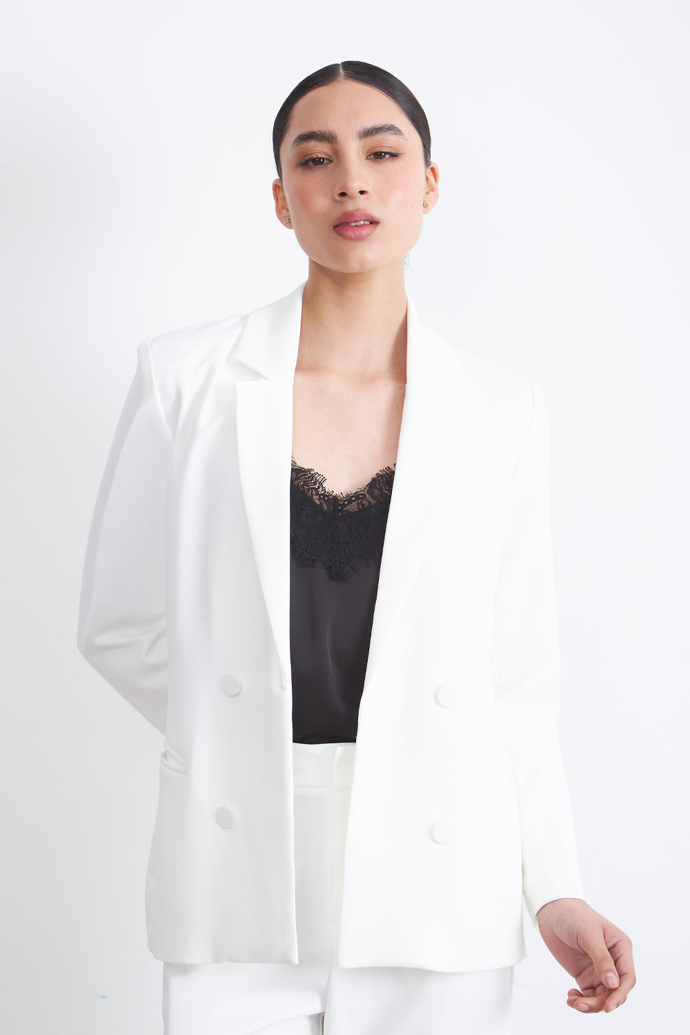 Blazer Básico de Tope Blanco