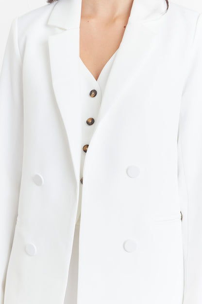 Blazer Básico de Tope Blanco Nicopoly