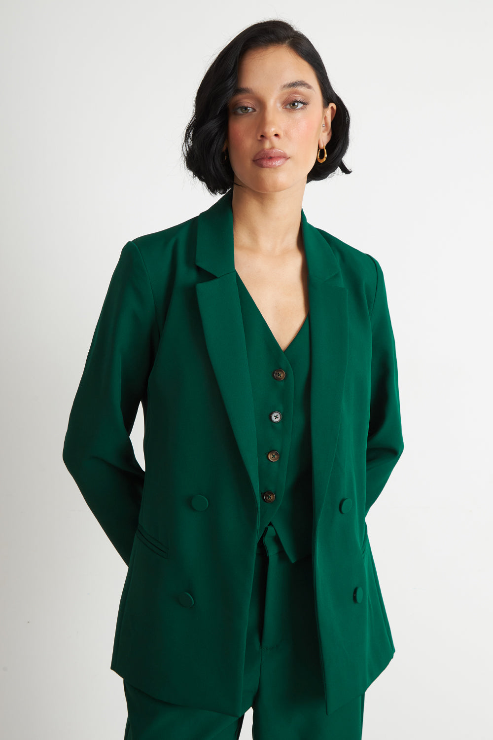Blazer Básico De Tope Verde
