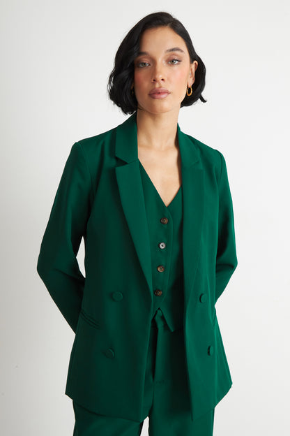 Blazer Básico De Tope Verde