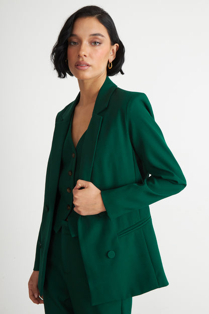 Blazer Básico De Tope Verde