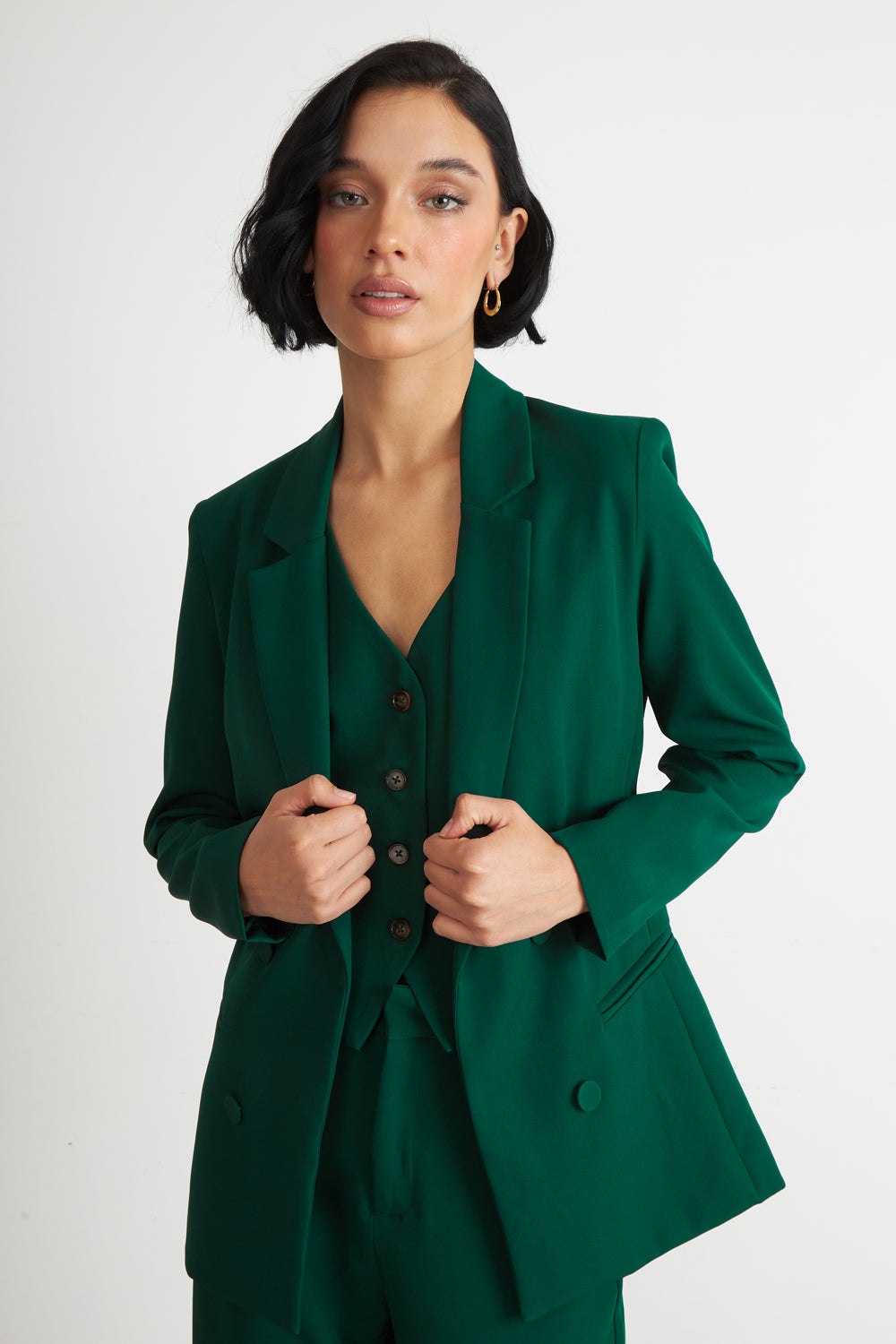 Blazer Básico De Tope Verde