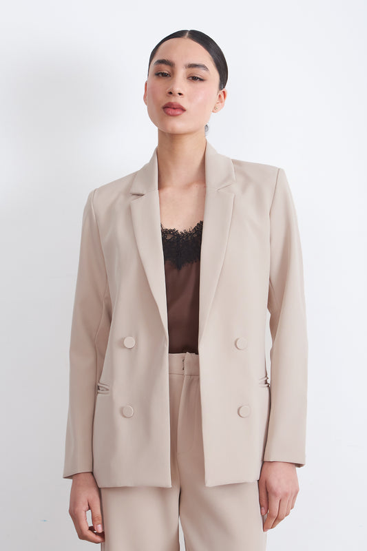 Blazer Básico de Tope Beige