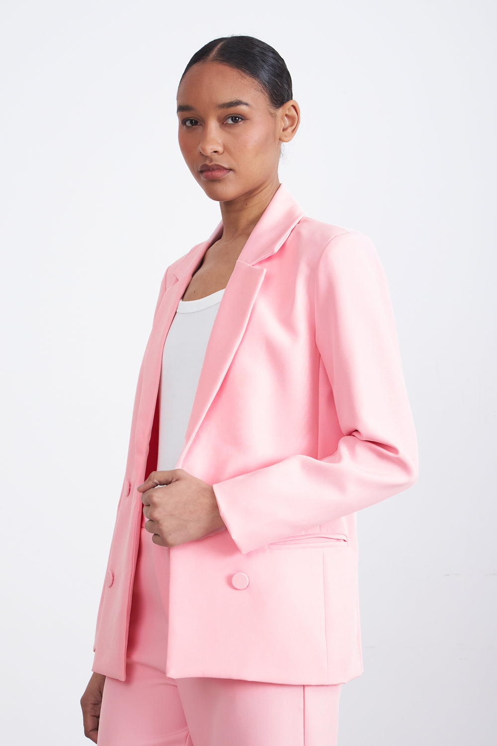 Blazer Básico de Tope Rosado