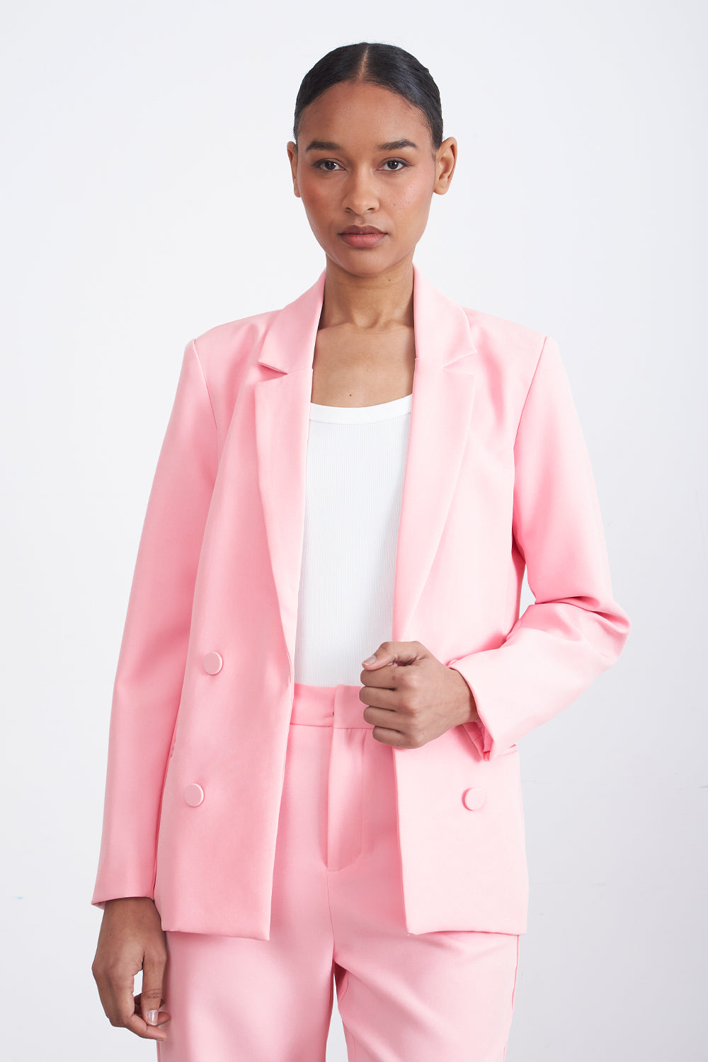 Blazer Básico de Tope Rosado