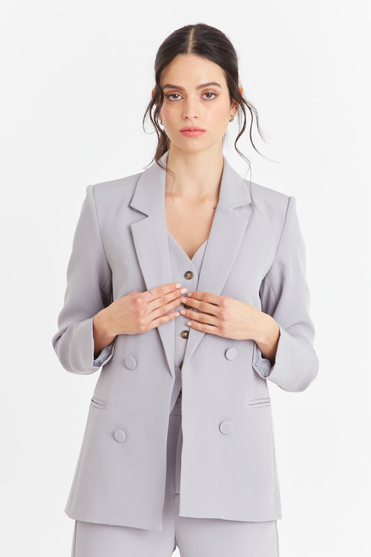 Blazer Básico de Tope Gris Nicopoly