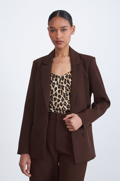 Blazer Básico de Tope Café