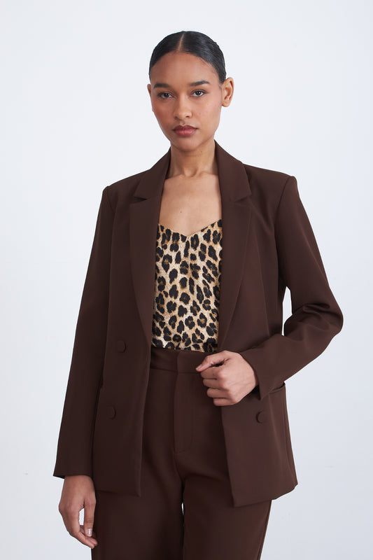 Blazer Básico de Tope Café