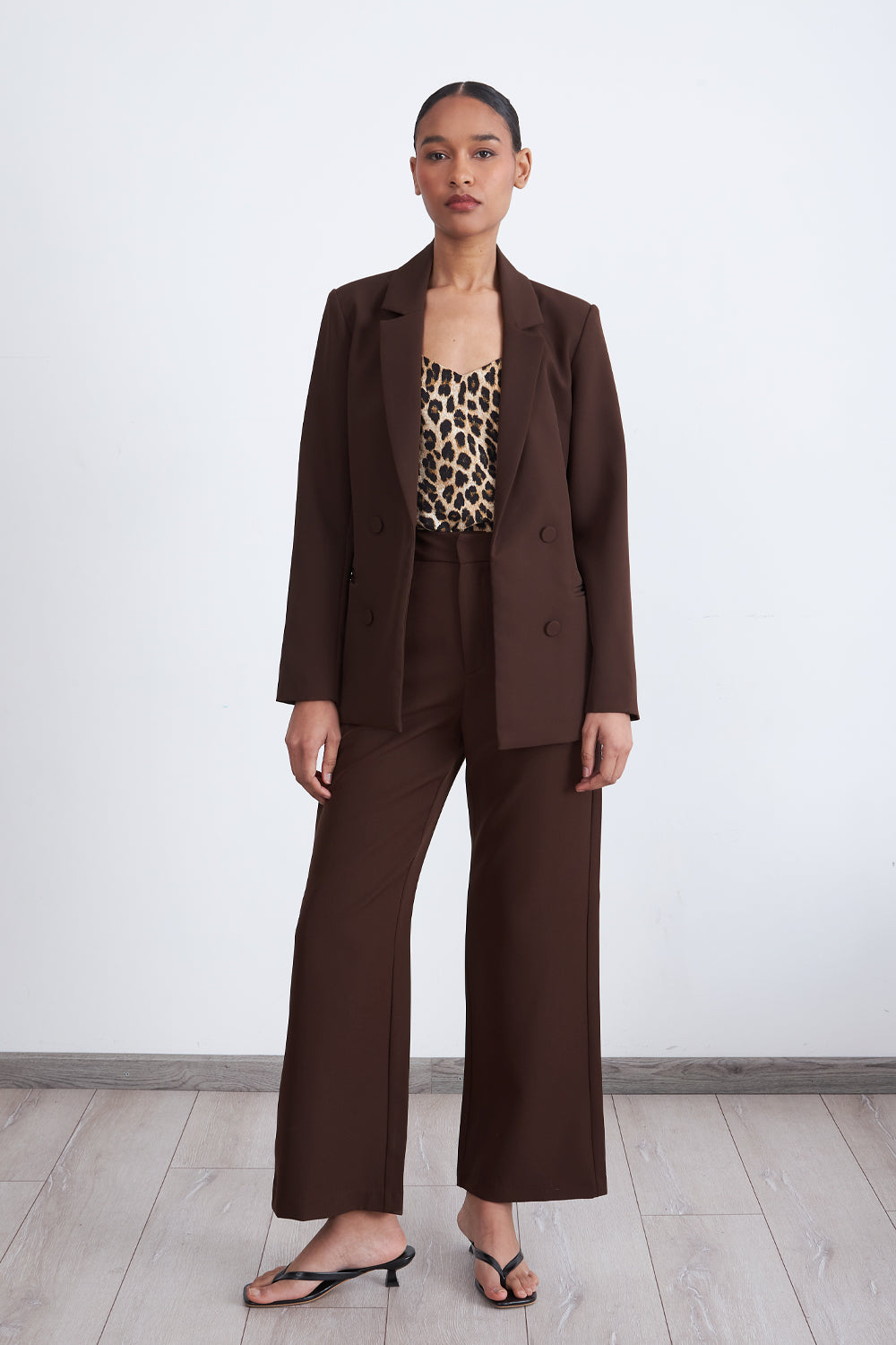 Blazer Básico de Tope Café