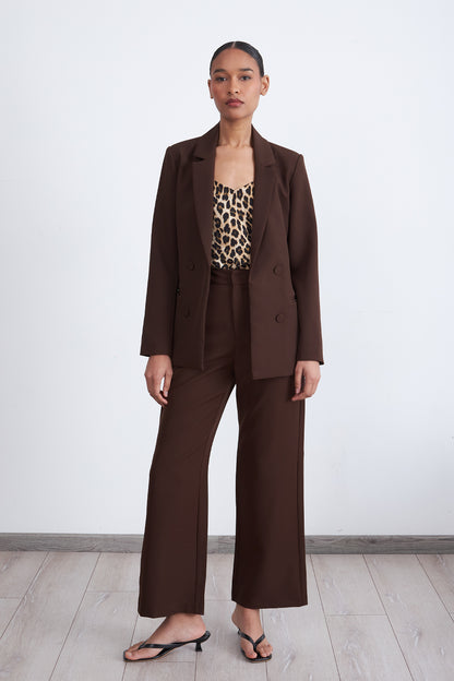 Blazer Básico de Tope Café