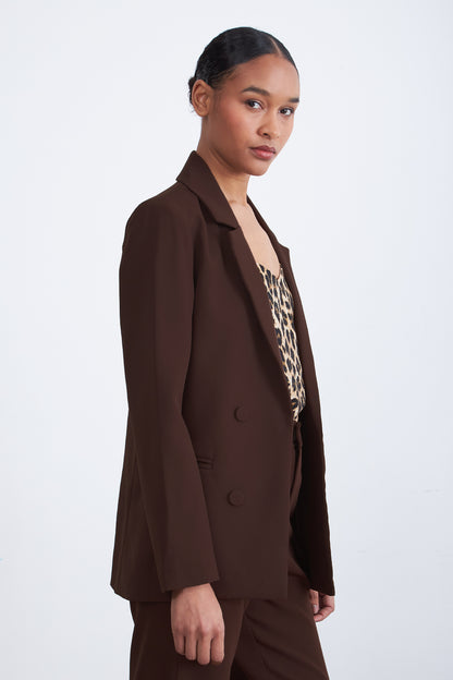 Blazer Básico de Tope Café