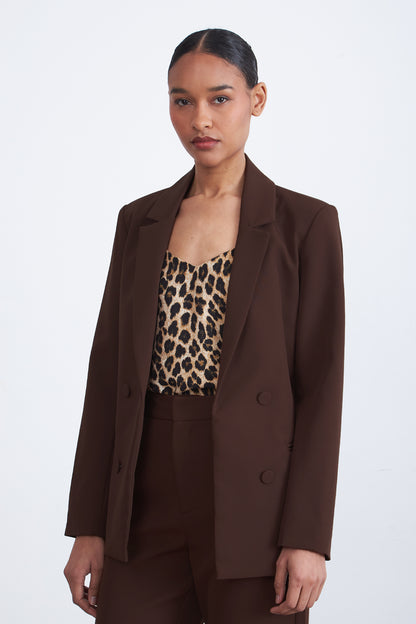 Blazer Básico de Tope Café