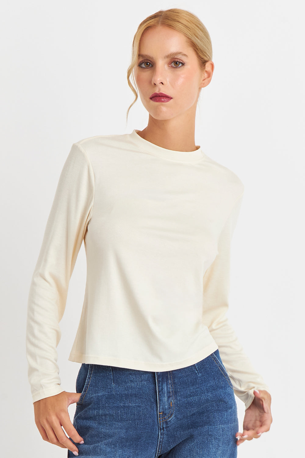 Polera Cuello Redondo Blanco