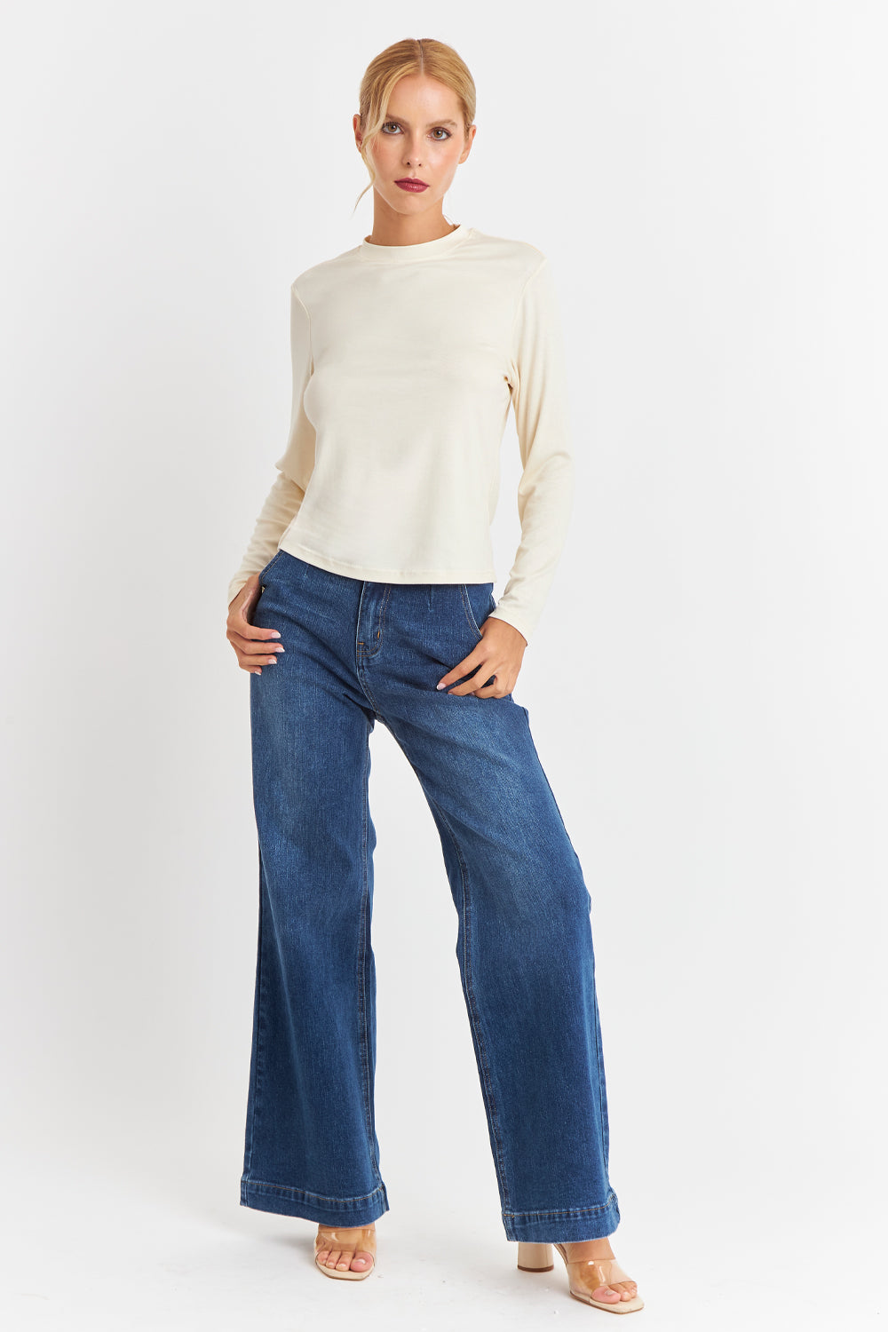 Polera Cuello Redondo Blanco