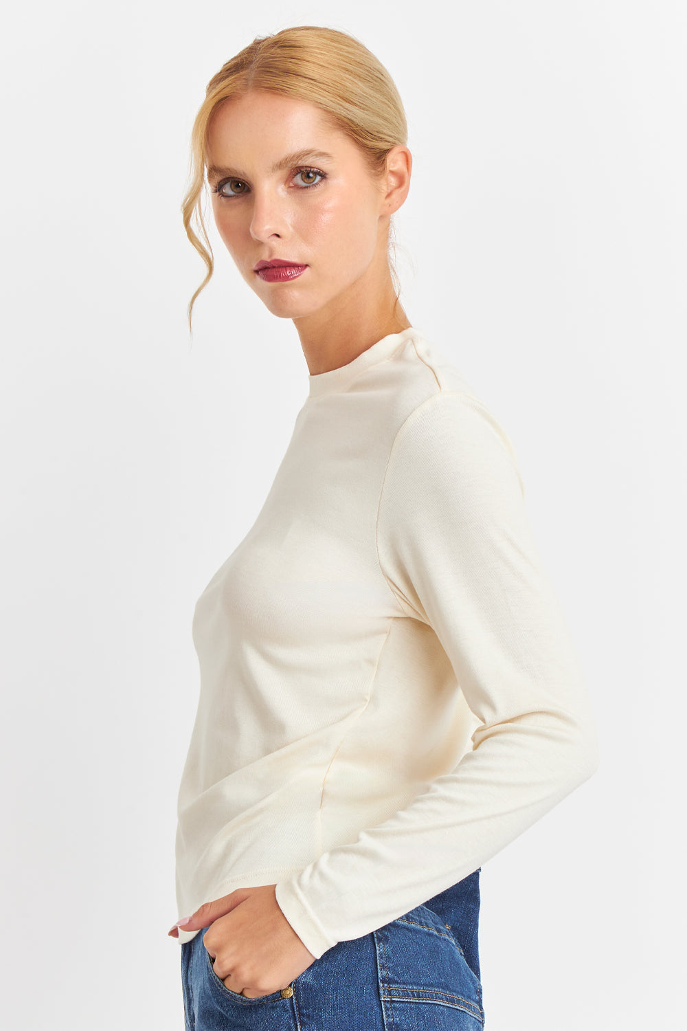 Polera Cuello Redondo Blanco