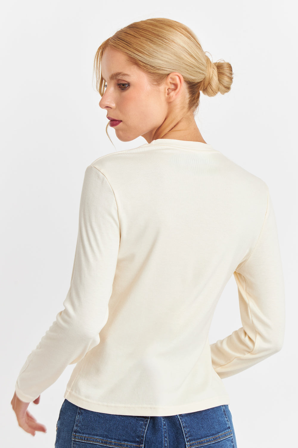 Polera Cuello Redondo Blanco