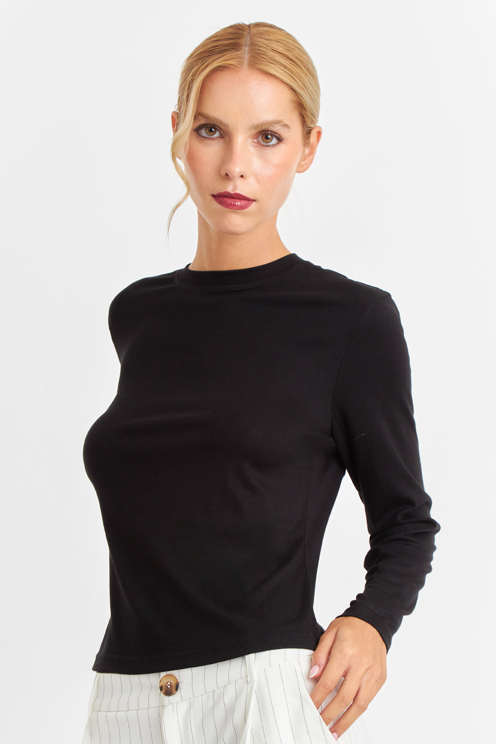 Polera Cuello Redondo Negro