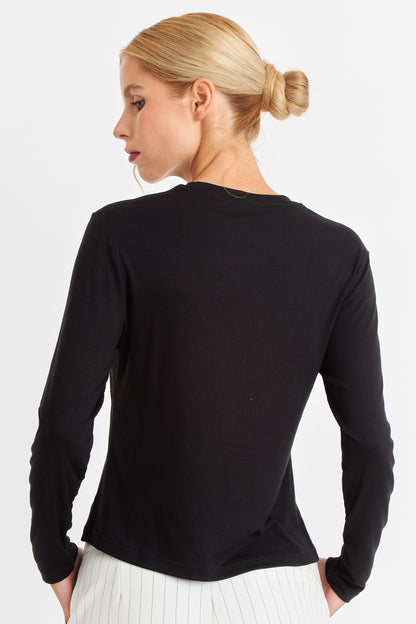 Polera Cuello Redondo Negro